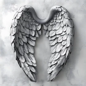 Monochrome Angel Wings Sculpture