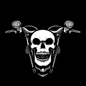 Monochrome Skull Motorcycle Design