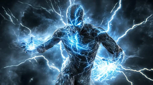 Figure with electrical superpowers