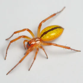 Yellow Spider with Brown Stripes in Detailed Macro