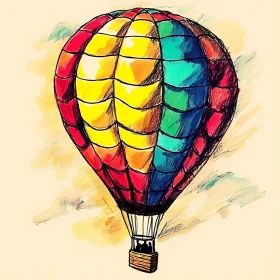 Whimsical Balloon Flight Illustration