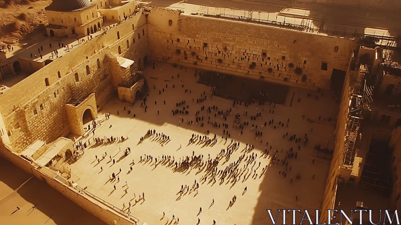 AI ART Aerial view of the Western Wall