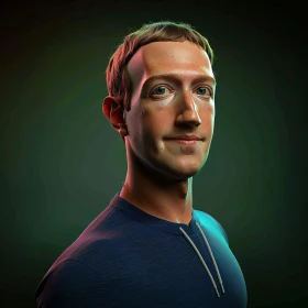 Lifelike Digital Portrait of Mark Zuckerberg