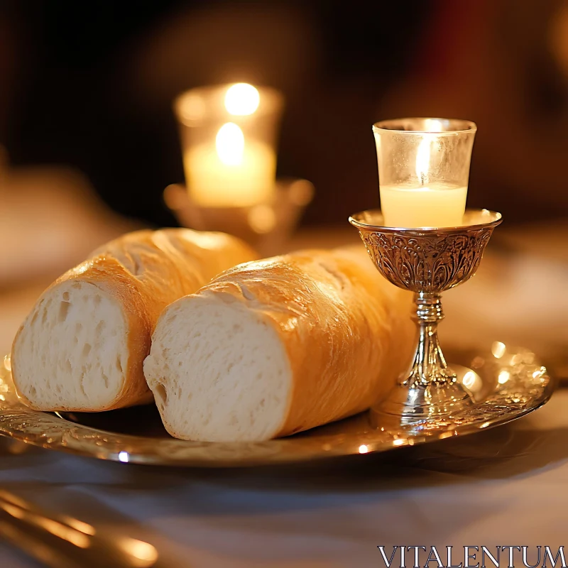 AI ART Warm Still Life with Bread and Light