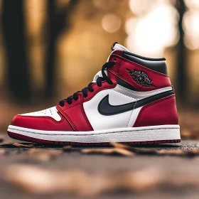 Red and White Air Jordan Close-Up