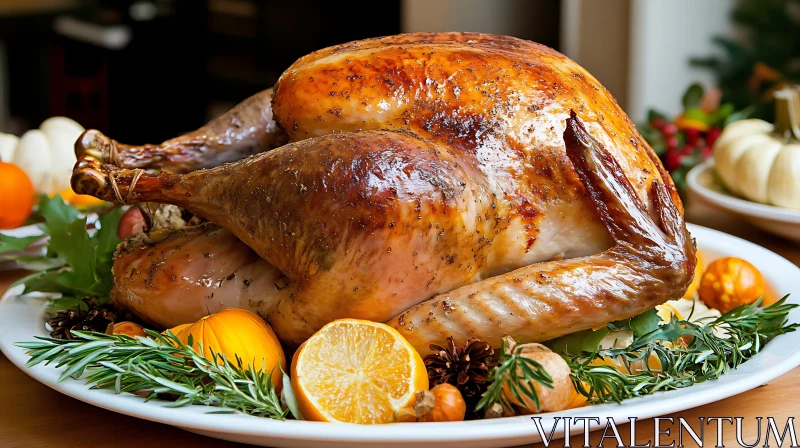 AI ART Thanksgiving Turkey with Citrus and Herbs