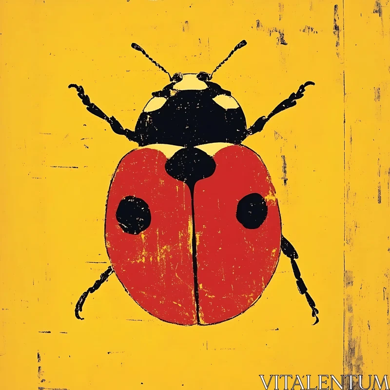 Stylized Ladybug Illustration AI Image