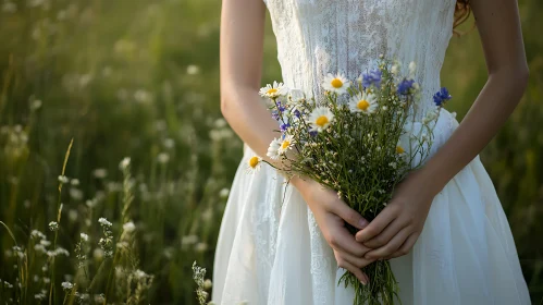 Daisies and Blue Flowers Bouquet