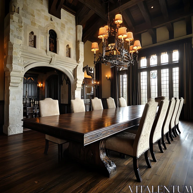 Luxury Home Dining Room AI Image