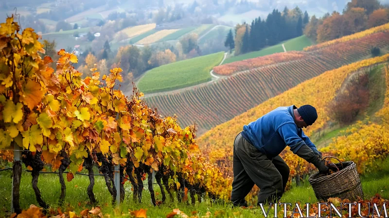 AI ART Grape Harvest in Fall