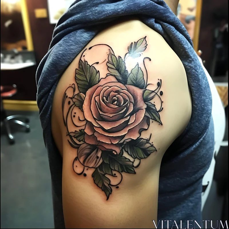 Intricate Floral Tattoo on Arm AI Image