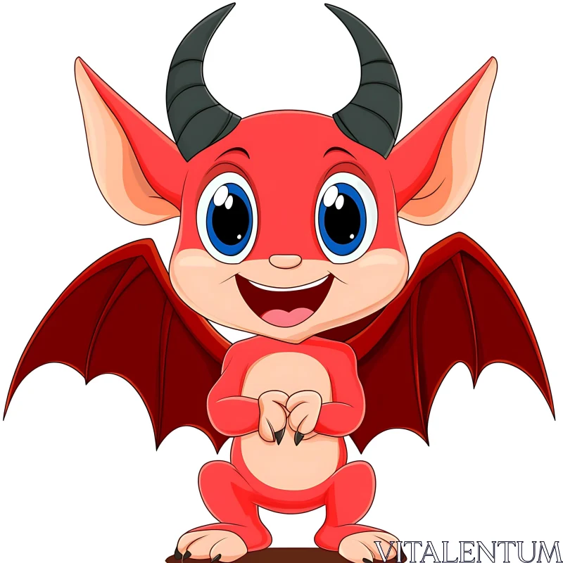 AI ART Cute Demon Cartoon Image