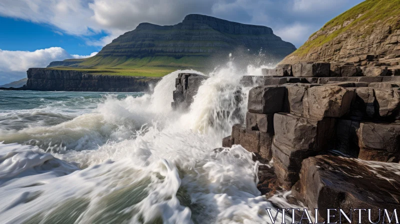AI ART Giants Causeway in Faroe Islands: Majestic Fluid Landscapes