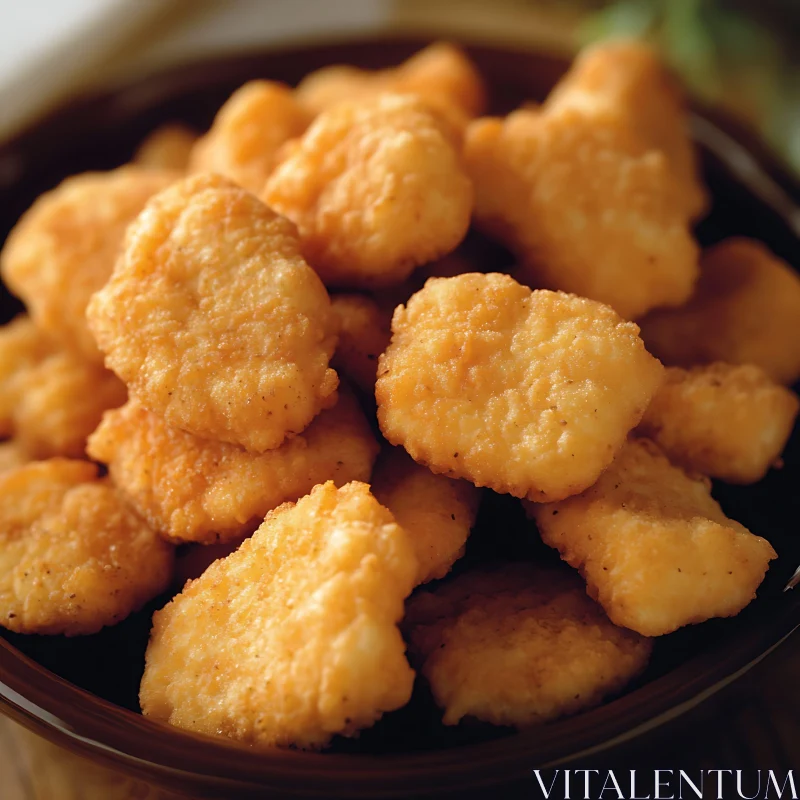 Golden Fried Chicken Nuggets in a Bowl AI Image