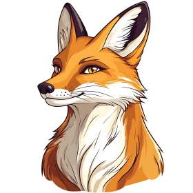 Fox Portrait with Orange Fur