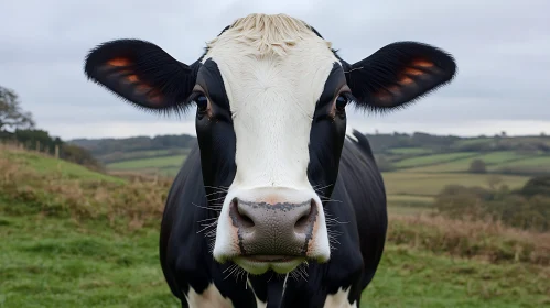 Black and White Cow Close-up