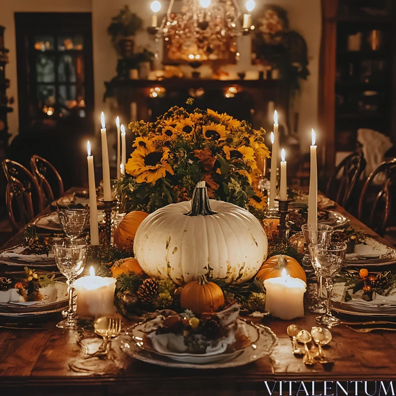 Autumnal Thanksgiving Feast AI Image