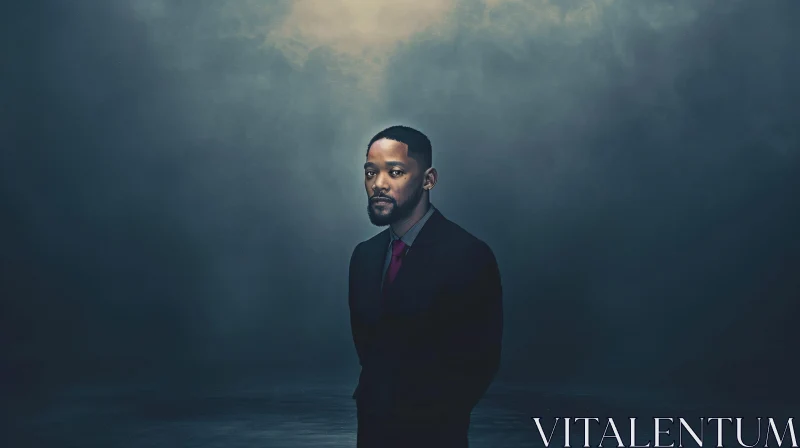 AI ART Will Smith Foggy Background Portrait