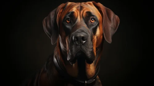 Captivating Doberman Portrait in Brown and Amber Tones
