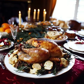 Golden Roasted Turkey with Festive Garnishes