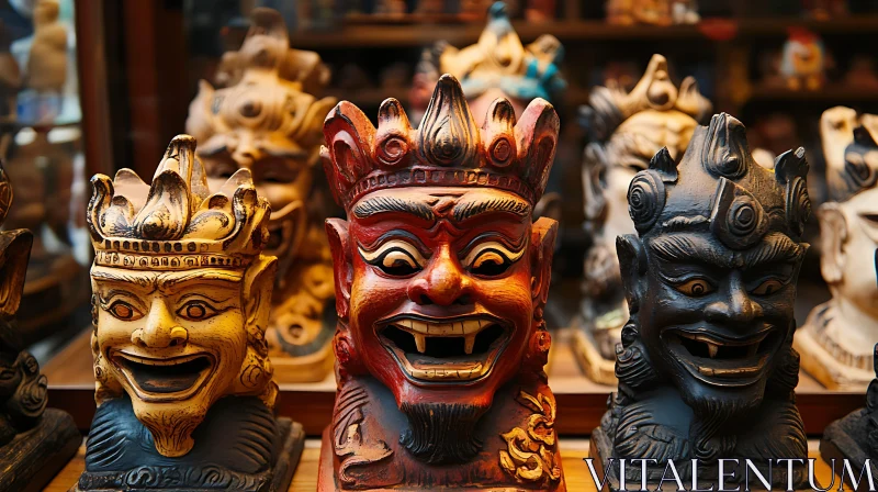 AI ART Collection of Carved Cultural Masks