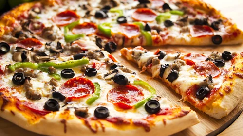 Freshly Baked Pizza with Tasty Toppings