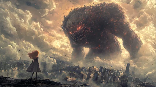 Apocalyptic Standoff: Girl vs. Giant Monster