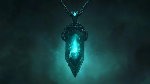 Glowing Crystal Amulet with Chain