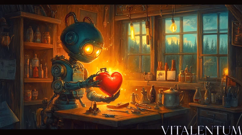 AI ART Mechanical Heart: A Robot's Affection