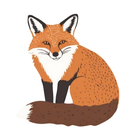 Stylized Fox Portrait - Animal Illustration