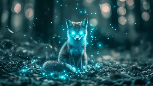 Glowing Fox in the Woods