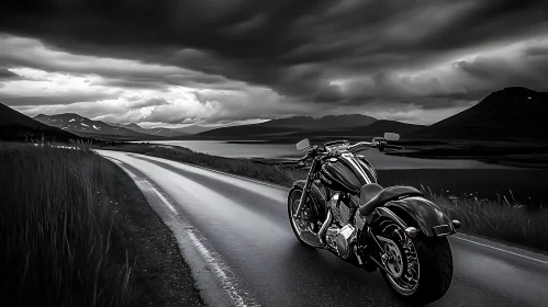 Monochrome Motorcycle Ride