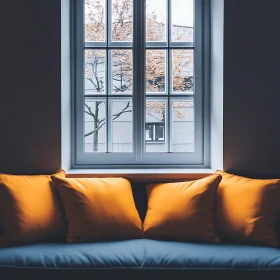 Serene Interior with Pillows and Window