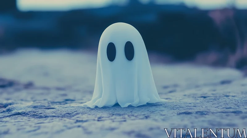 Simple Ghost on Textured Background AI Image