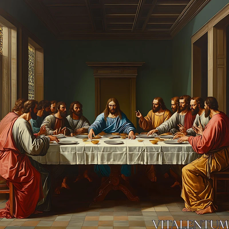 Historical Last Supper Biblical Art AI Image