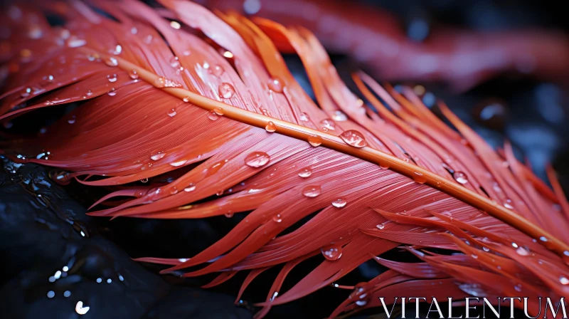 Enigmatic Tropics: A Red Feather Rendered in Unreal Engine AI Image