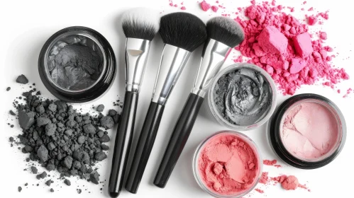 Luxurious Decorative Cosmetics and Brushes - Exquisite Beauty