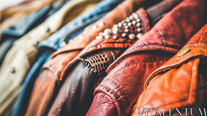 Stylish Leather Jackets in a Variety of Colors and Styles AI Image