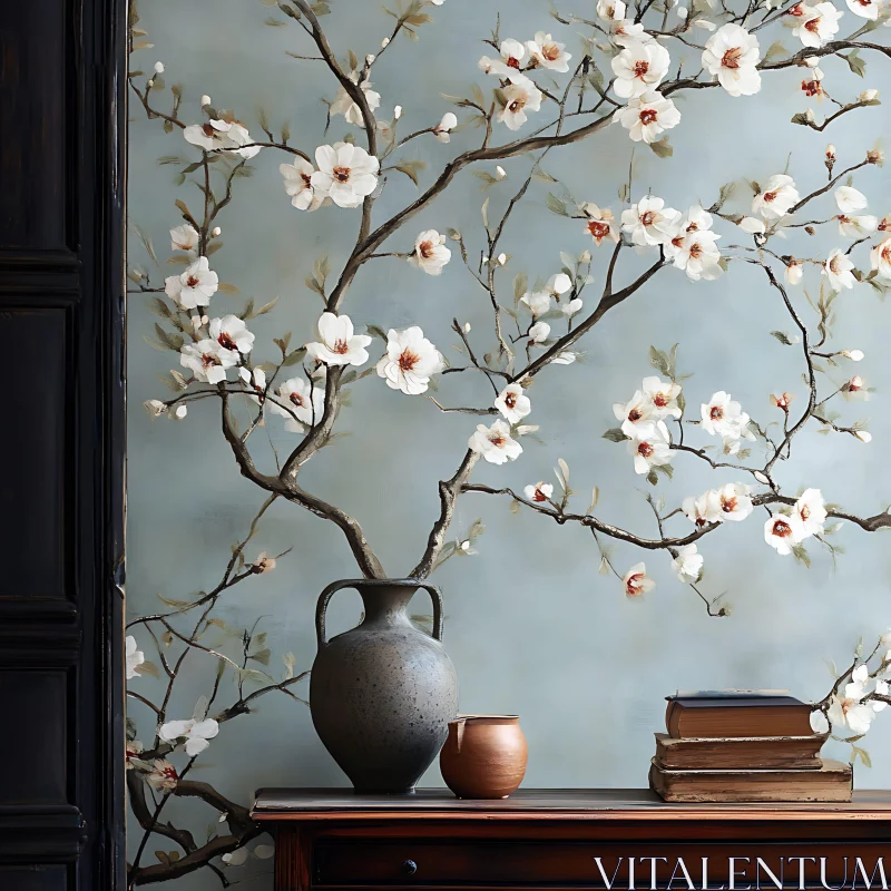 Blossoming Branches and Vintage Books