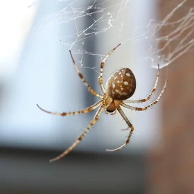Detailed Macro Shot of a Spider in Its Natural Habitat