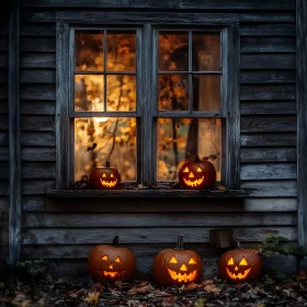 Spooky Pumpkins Display for Halloween Night