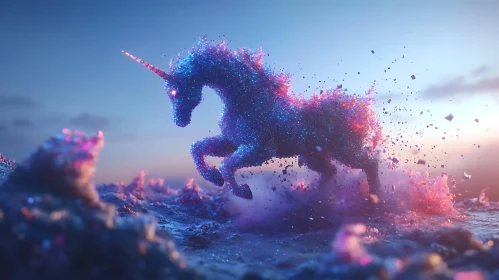 Celestial Unicorn in a Magical Realm