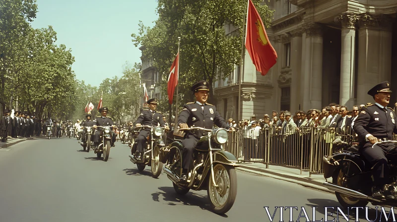 Vintage Police Motorcycle Escort