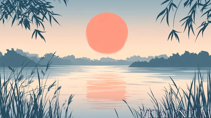 Serene Lake Sunset