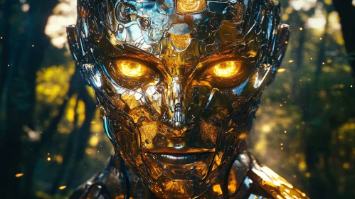 Advanced Robotic Being with Luminescent Eyes in Nature