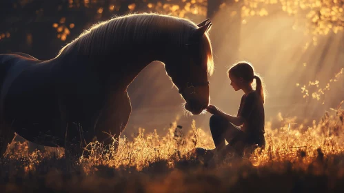 Equine Affection: A Girl's Gentle Touch