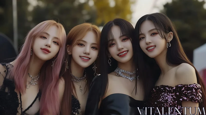 AI ART Four Women Portrait with Unique Hairstyles