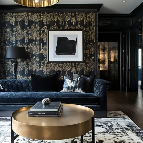 Modern Living Room with Gold Accents