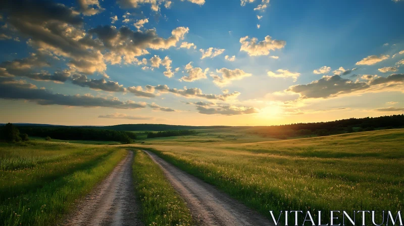 Golden Field at Sunset