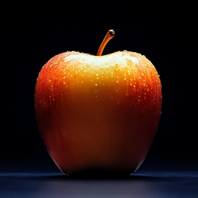 Juicy Apple with Water Droplets